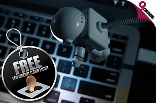 From QR39, Light Up Your Keyboard, Working Space, Etc. with an Astronaut USB Light Plus FREE LED Credit Card-Sized Light! (Up to QR207 Value)